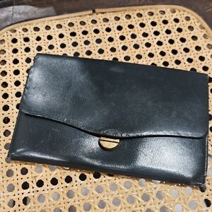 West Germany Green And Brown Leather Wallet
